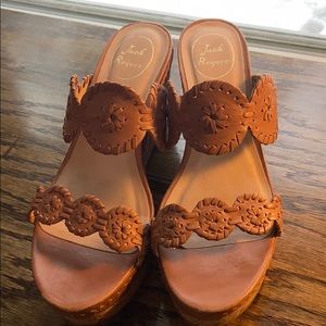 Jack Rodgers Leigh brown platform sandal wedges